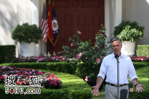 美國新任大使在官邸與媒體見面 新任大使洪博培 崔萌攝