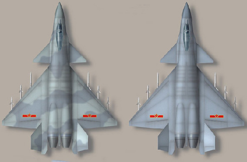 中國四代戰(zhàn)機(jī)假想圖。