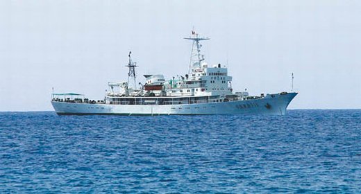 中國(guó)漁政311船抵達(dá)西沙永興島。