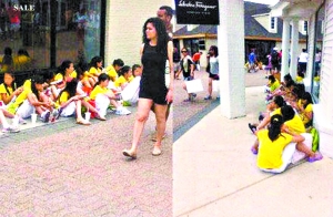 北京知名小學(xué)組織學(xué)生游美國賭城 暴曬坐地吃飯