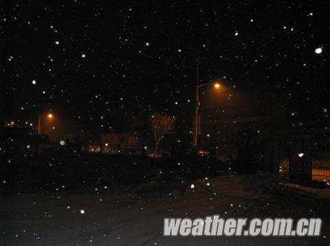 河北尚義縣出現(xiàn)降雪累計積雪深度達8厘米（圖）