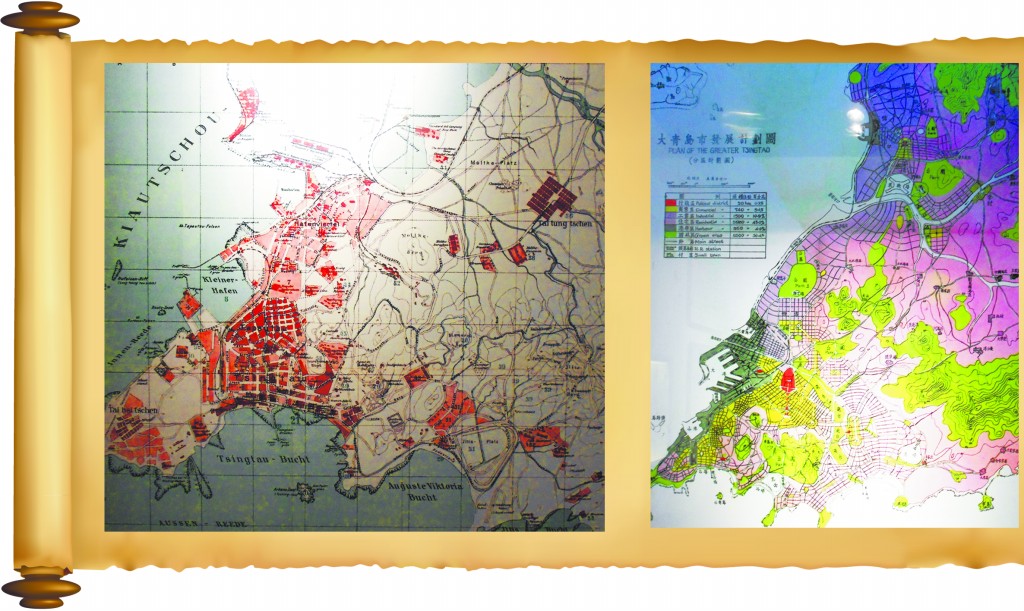 　　1913年青島規(guī)劃圖。1935年大青島市發(fā)展計劃圖。