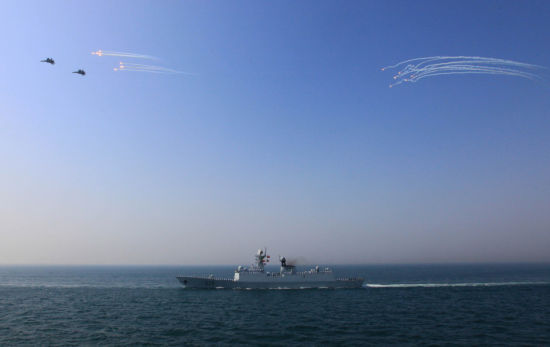 2012年4月，中俄“海上聯(lián)合-2012”軍事演習在黃海海域舉行。