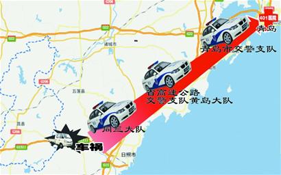 日東高速車(chē)禍傷員轉(zhuǎn)青島治療 警車(chē)開(kāi)道3小時(shí)抵達(dá)