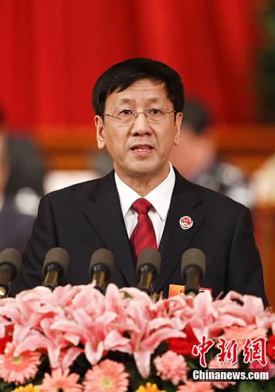 第十一屆全國人民代表大會(huì)第五次會(huì)議3月11日下午在人民大會(huì)堂舉行第四次全體會(huì)議，聽取最高人民檢察院檢察長曹建明作最高人民檢察院工作報(bào)告。中新社記者 盛佳鵬 攝