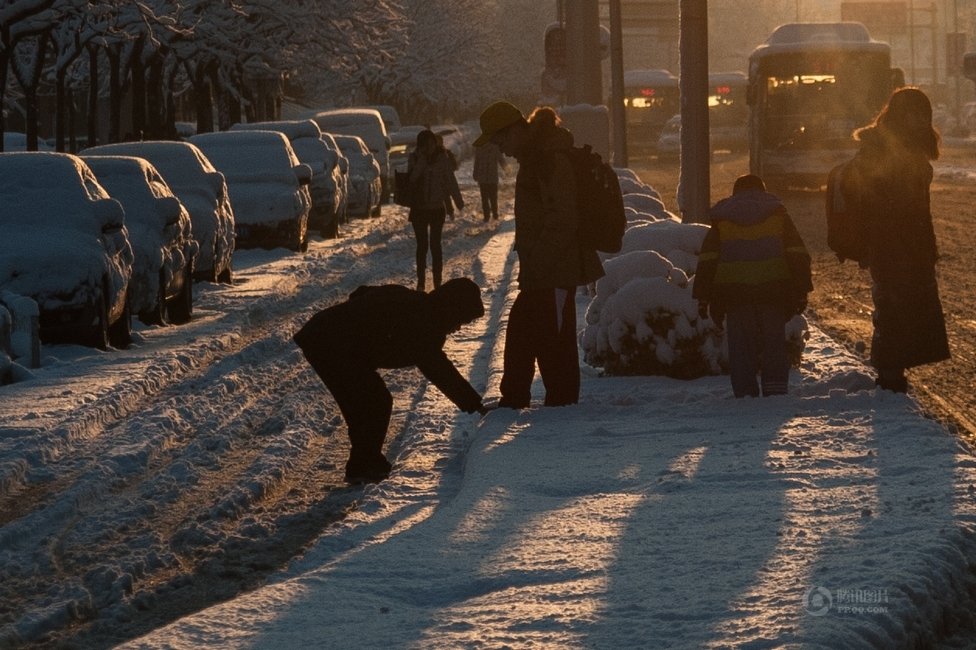 2013年3月20日早晨，降雪后的北京，全城銀裝素裹