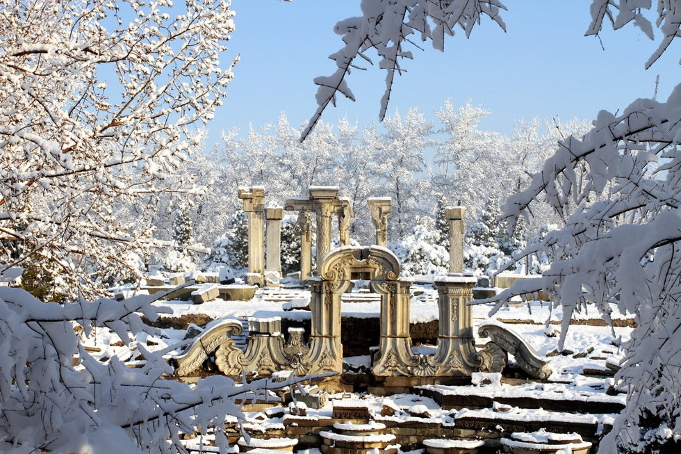 2013年3月20日早晨，降雪后的北京，全城銀裝素裹